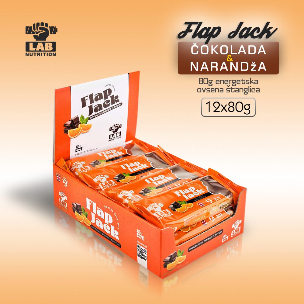 Ovsena štanglica FLAP JACK - BOX - Čokolada&Narandža
