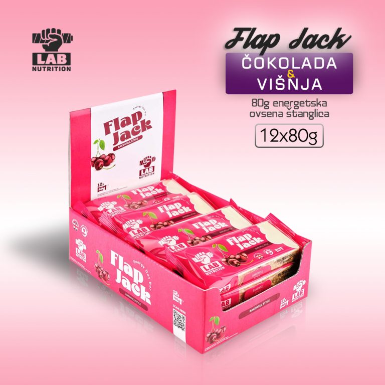 Ovsena štanglica FLAPJACK Višnja & Bela čokolada