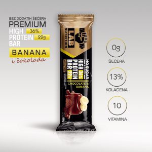 Proteinska čokoladica bez šećera – Banana i čokolada – PREMIUM