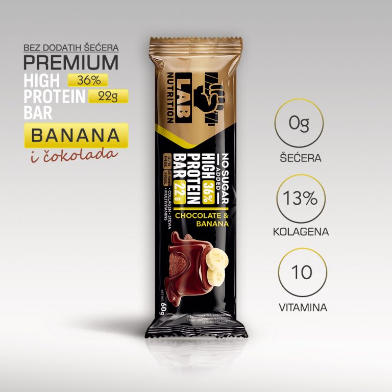 Proteinska čokoladica bez šećera – Banana i čokolada – PREMIUM