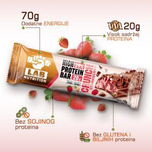 Proteinska Čokoladica – JAGODA – Crunch – 70g – CLASSIC