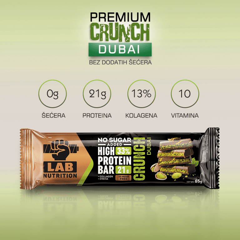 Proteinska Čokoladica – Crunch PREMIUM – Hrskava – DUBAI – bez šećera