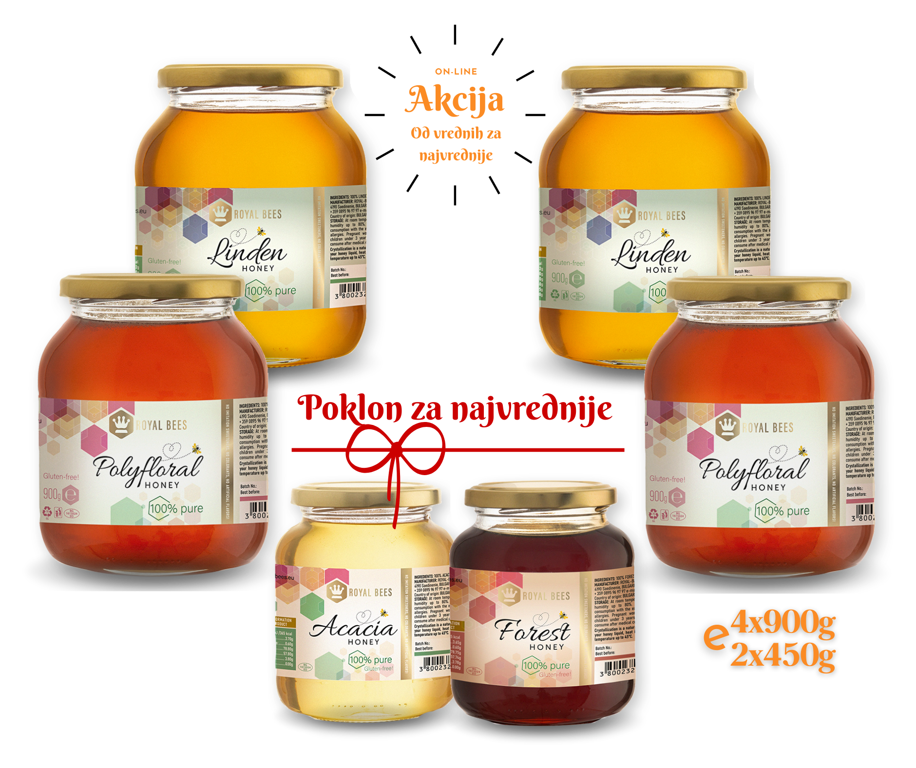 A Selekcija meda 4 + Gratis 2x450g - Od vrednih za najvrednije